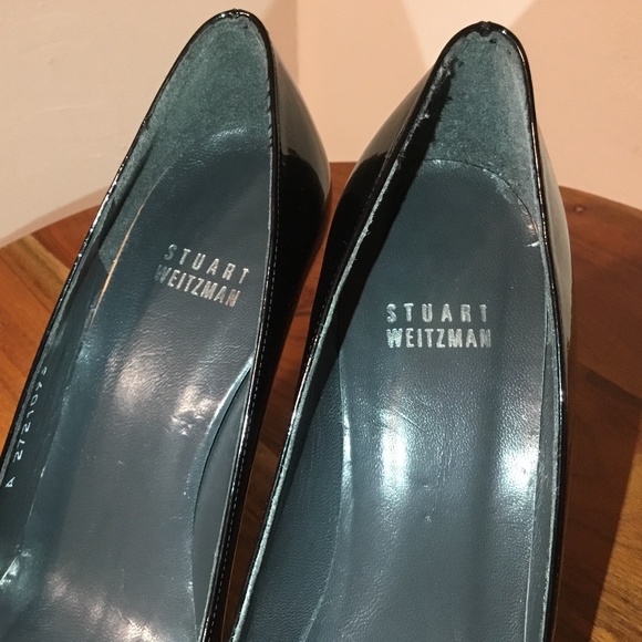 Stuart Weitzman Black Open Toe Heels Size 6M 236 - Picture 9 of 13